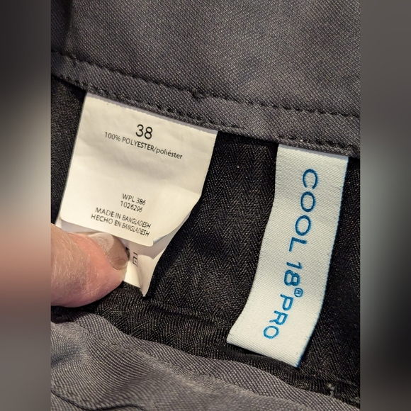 Haggar COOL 18 PRO FLAT FRONT Gray Comfort Waist Golf Sports 9" Shorts Size 38 - Picture 5 of 5